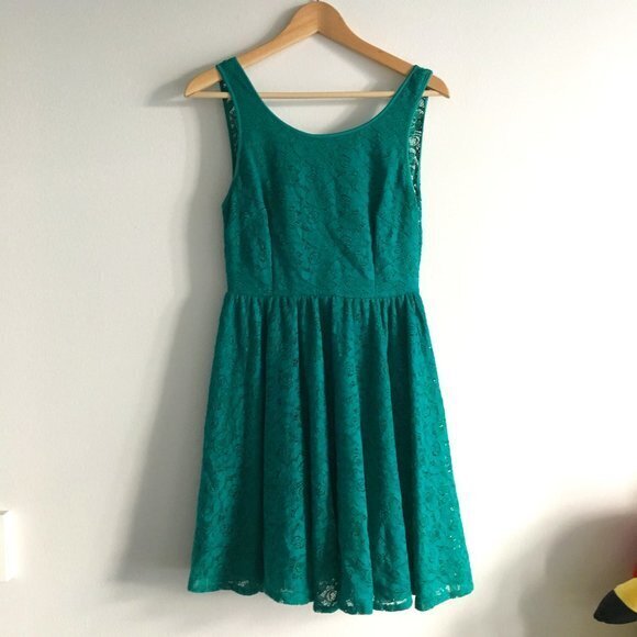 Urban Outfitters Pins & Needles Lace Sleeveless Sheath Dress Teal Womens… - Picture 1 of 7